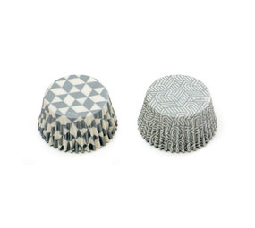 Decora Bakvormpjes geometrisch zilver, diam. 50 mm, set van 36