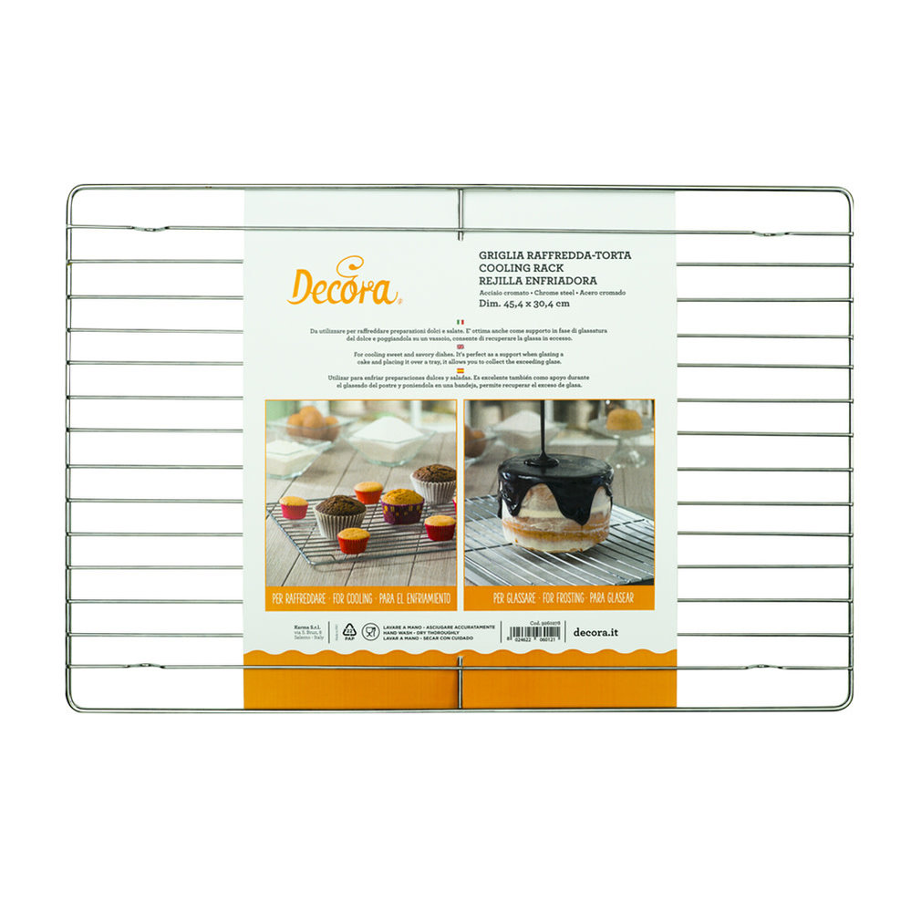 Decora Non-stick metal rectangular cooling rack for cakes and bakes, 45.4 x 30.4 cm Decora Non-stick metal rectangular cooling rack for cakes and bakes, 45.4 x 30.4 cm