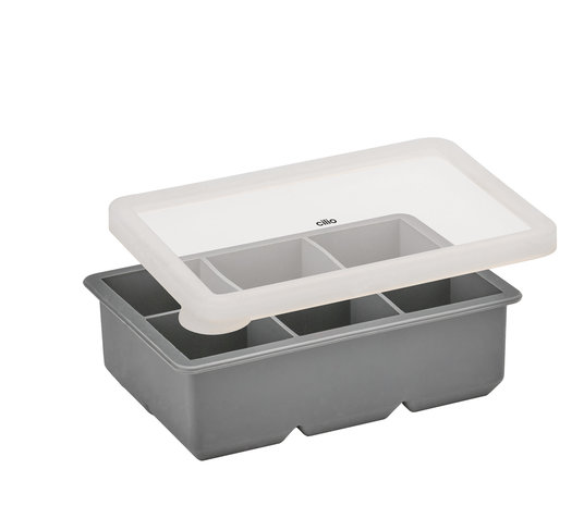 Cilio Silicone ice cube tray with lid, for 6 large ice cubes