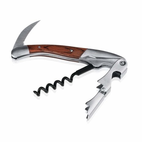 Kelnersmes / kurkentrekker RVS met hout Kelnersmes / kurkentrekker RVS met hout