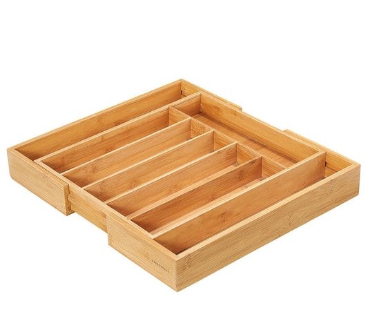 Zassenhaus Extendable 6-compartment bamboo cutlery drawer