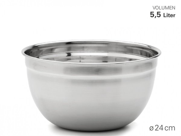 Weis RVS beslagkom 24cm