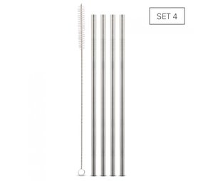 Weis 4 rechte RVS rietjes 6,5mm Weis 4 rechte RVS rietjes 6,5mm