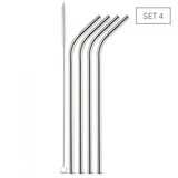 Weis 4 bent steel straws 6,5mm