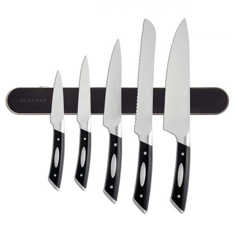 Scanpan Classic 6-piece knife set | 5 knives + knife magnet Scanpan Classic 6-piece knife set | 5 knives + knife magnet