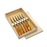 Saladini 6 steak knives olive wood Saladini 6 steak knives olive wood