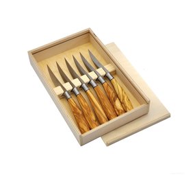 Saladini 6 steak knives olive wood Saladini 6 steak knives olive wood