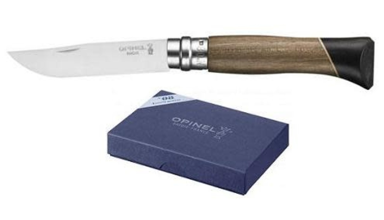 Opinel Klapmes No. 8 Atelier RVS, noten- en ebbenhout