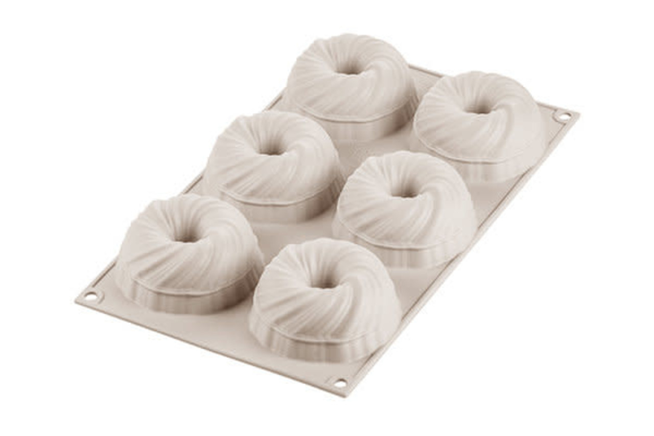 Silikomart Siliconen bakvorm 6x mini Intreccio 7,5cm