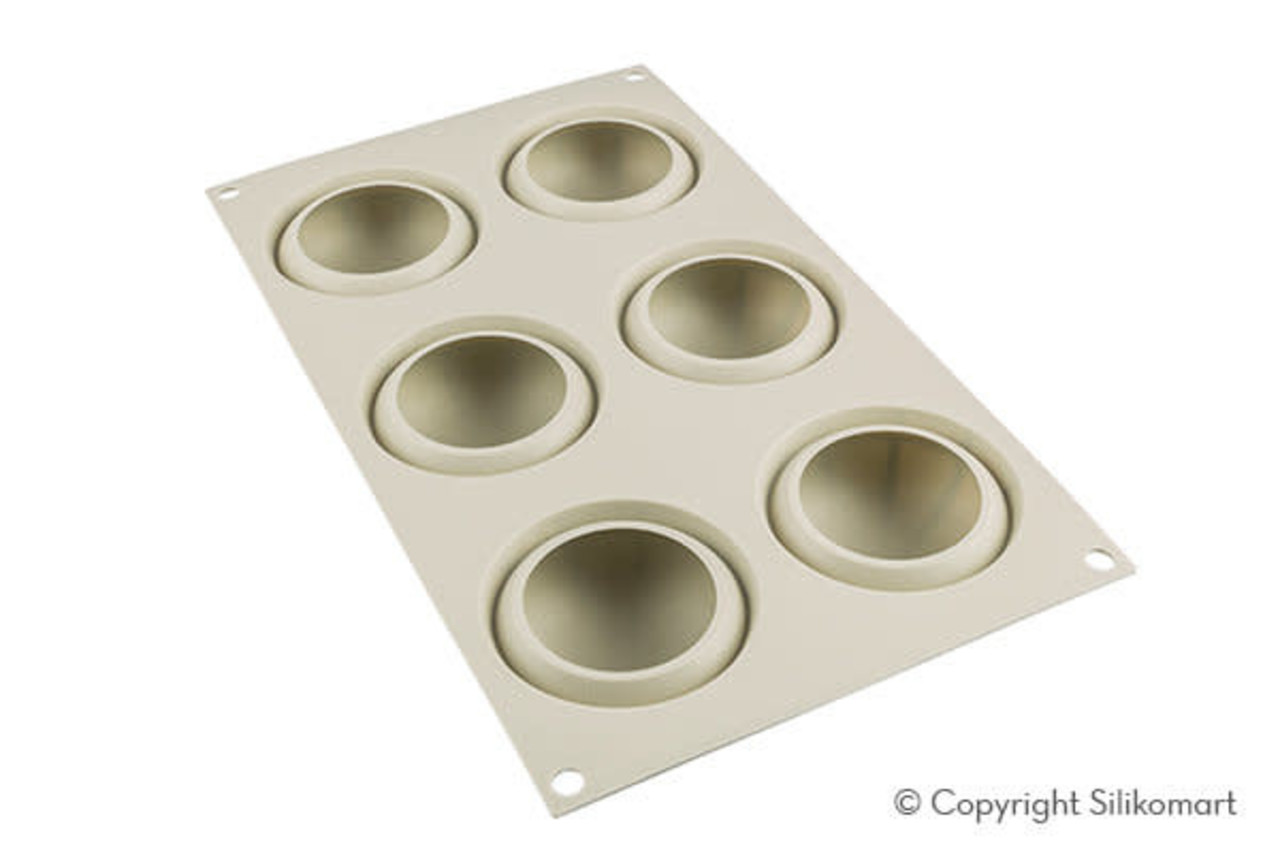 Silikomart Siliconen bakvorm 6x mini Goccia 6,8cm