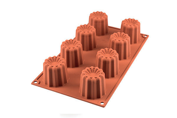 Silikomart Silicone mold 8 x canelé 3,5cm
