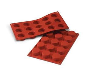 Silikomart Siliconen vorm 15 x cilinder ondiep 4cm