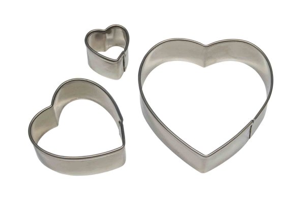PME 3-piece cookie cutter set – hearts PME 3-piece cookie cutter set – hearts