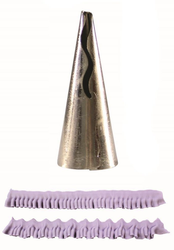 PME Piping nozzle "frill tube single waved design"