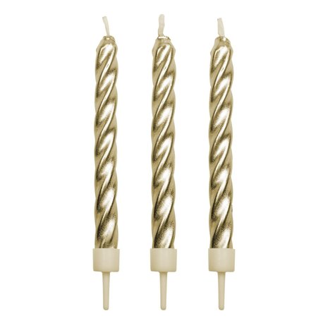 PME 10 gold twist candles with holders