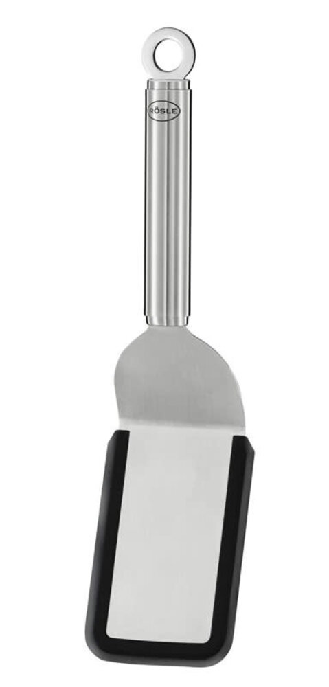 Rösle RVS geknikte spatel met siliconen rand 26cm