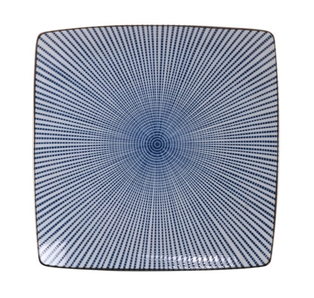 Tokyo Design Studio Bord / serveerschaal Sendan Blue 18.8x18.8cm