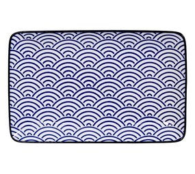 Tokyo Design Studio Bord 21x13,5cm met golfpatroon