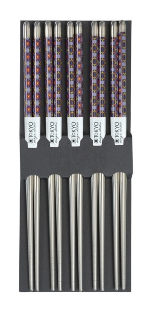 Tokyo Design Studio 5 sets of chopsticks with flower pattern