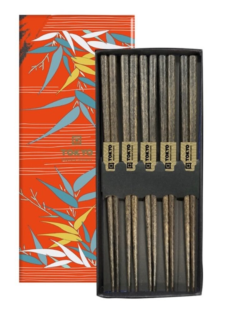 Tokyo Design Studio 5 sets of wood grain chopsticks in gift box