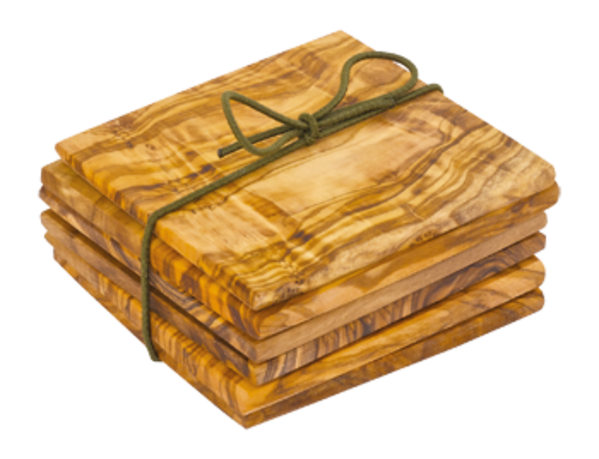 Redecker 6 olive wood coasters 9cm