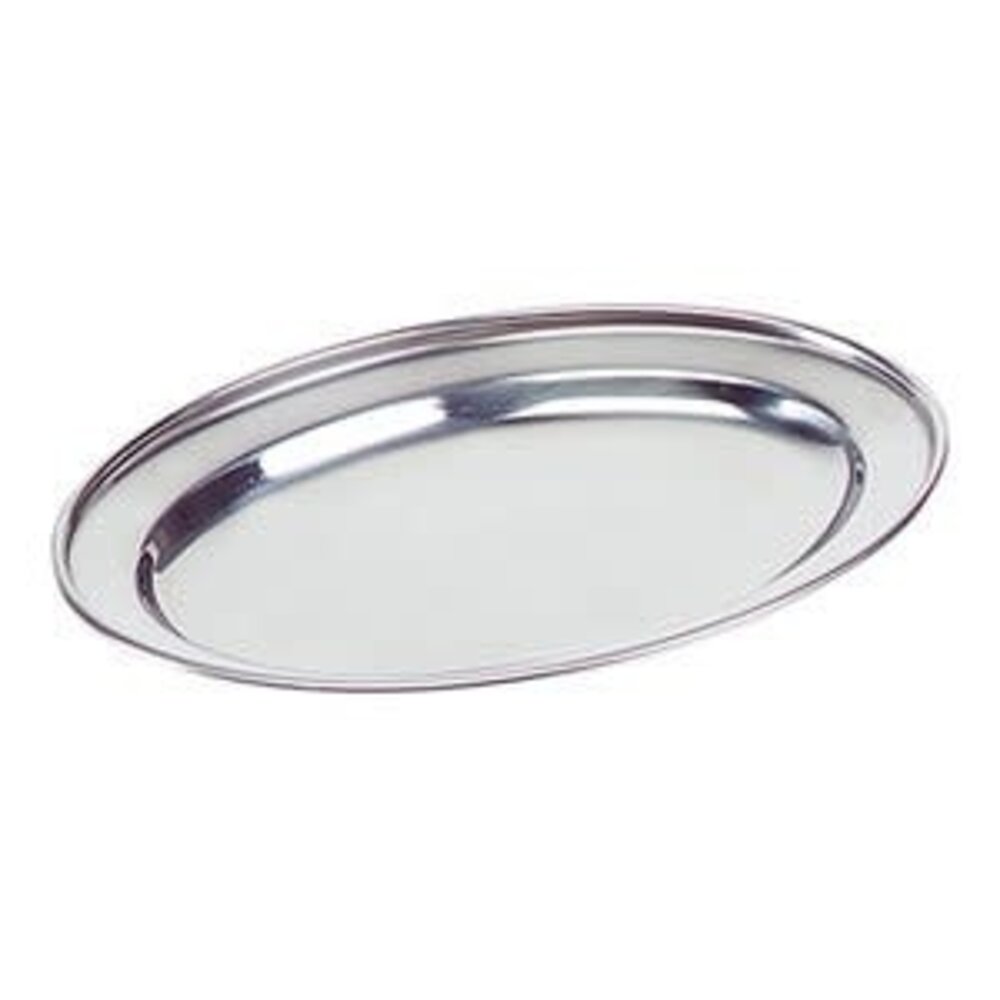 Stainless steel oval serving dish 45x29cm