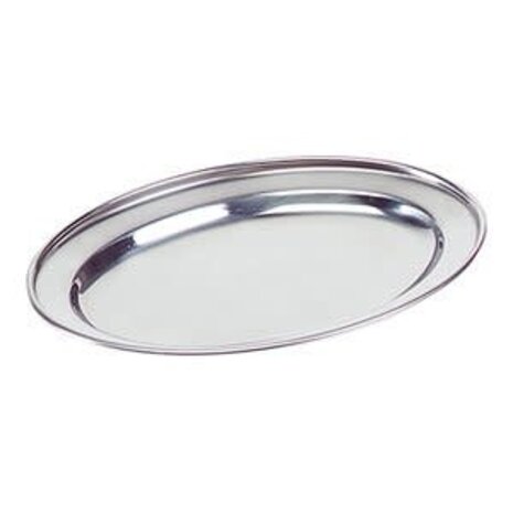 Stainless steel oval serving dish 45x29cm
