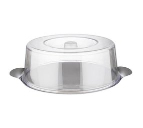 Taartplateau RVS met kunststof kap 30cm