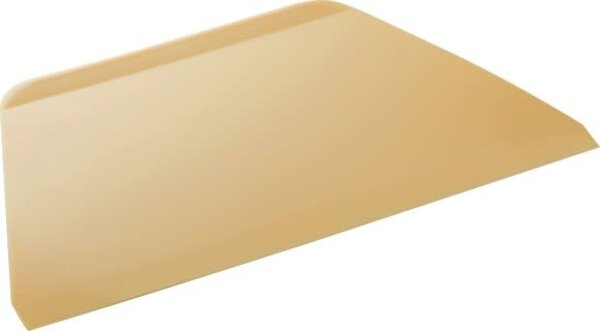 Deegschraper groot trapezium geel
