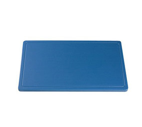 Snijplaat HDPE blauw sapgoot met pootjes 40x25cm Snijplaat HDPE blauw sapgoot met pootjes 40x25cm