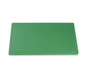 Snijplaat HDPE groen sapgoot met pootjes 40x25cm Snijplaat HDPE groen sapgoot met pootjes 40x25cm