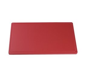 Snijplaat HDPE rood sapgoot met pootjes 60x35cm Snijplaat HDPE rood sapgoot met pootjes 60x35cm