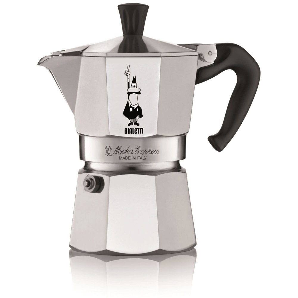 Bialetti 3-cup Moka Express aluminum coffee maker