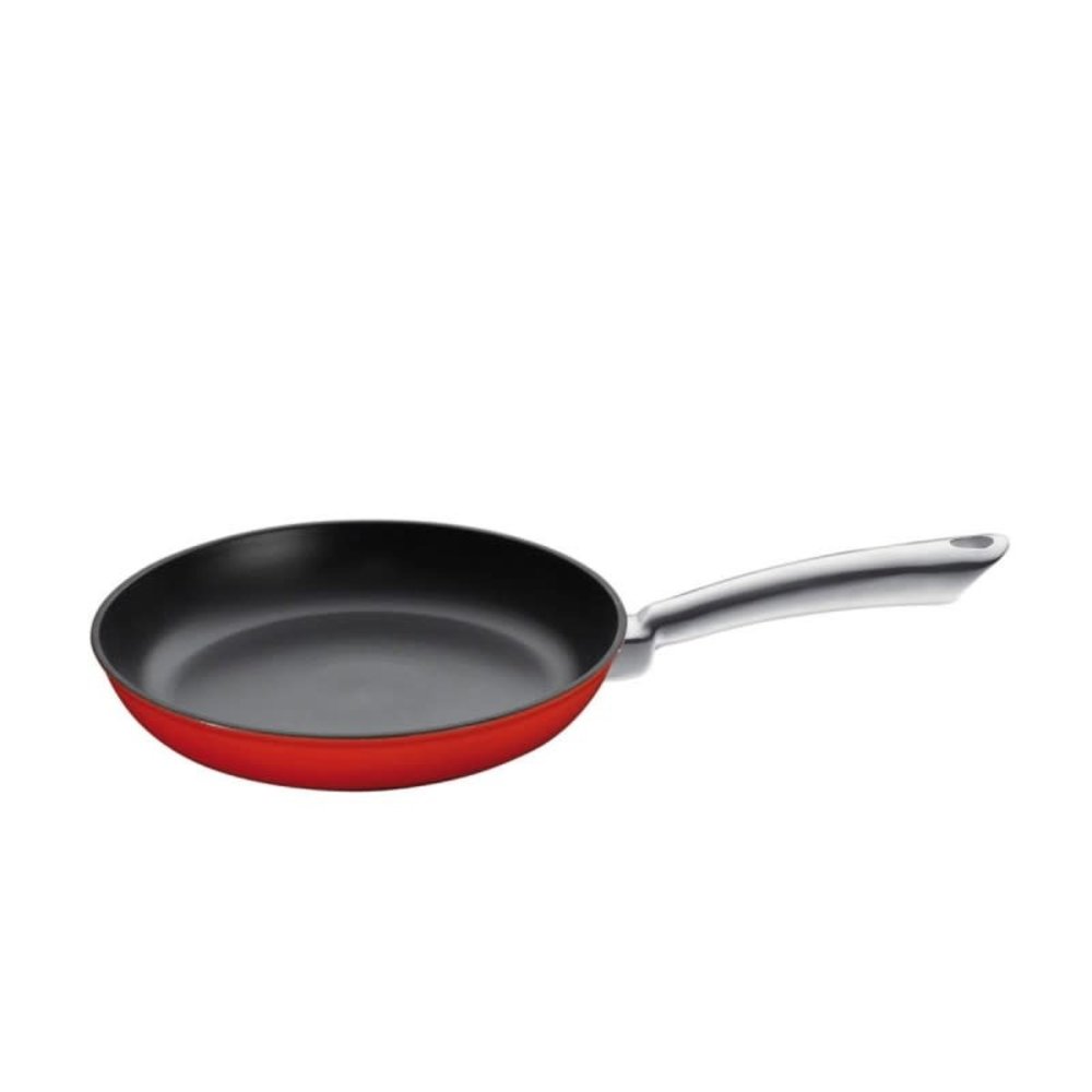 Küchenprofi Geëmailleerd gietijzeren koekenpan met rvs steel 20cm rood Küchenprofi Geëmailleerd gietijzeren koekenpan met rvs steel 20cm rood