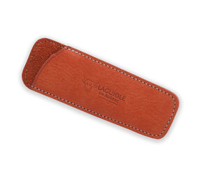 Laguiole en Aubrac Nubuck oranje etui voor klapmes 12cm