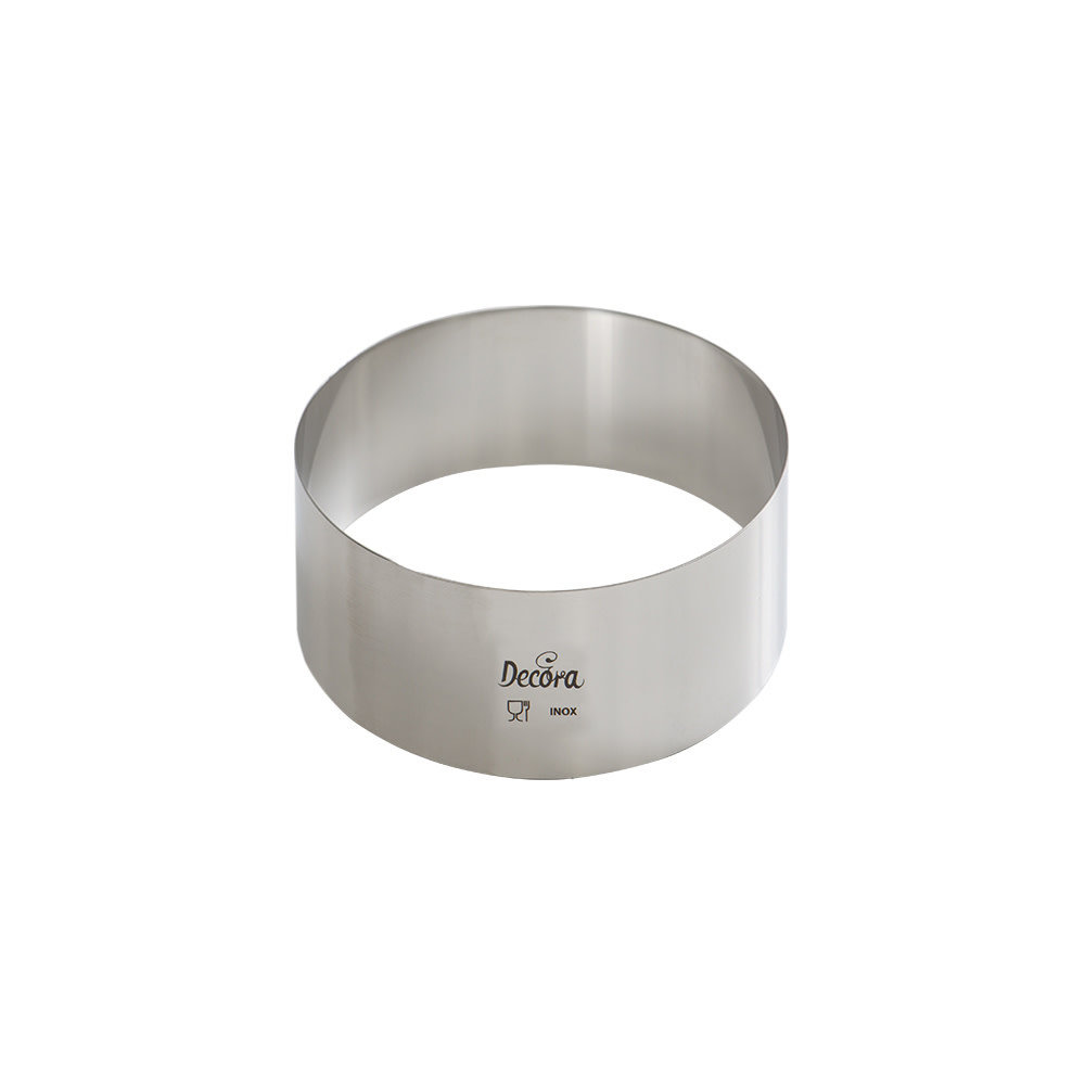 Decora Roestvast stalen ronde taart- en gebaksring, 7 cm diameter, 4.5 cm hoog