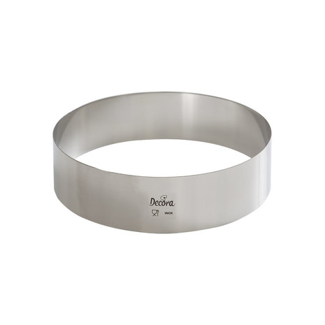 Decora Stainless steel round cake and pastry ring, 22 cm diameter, 4.5 cm high