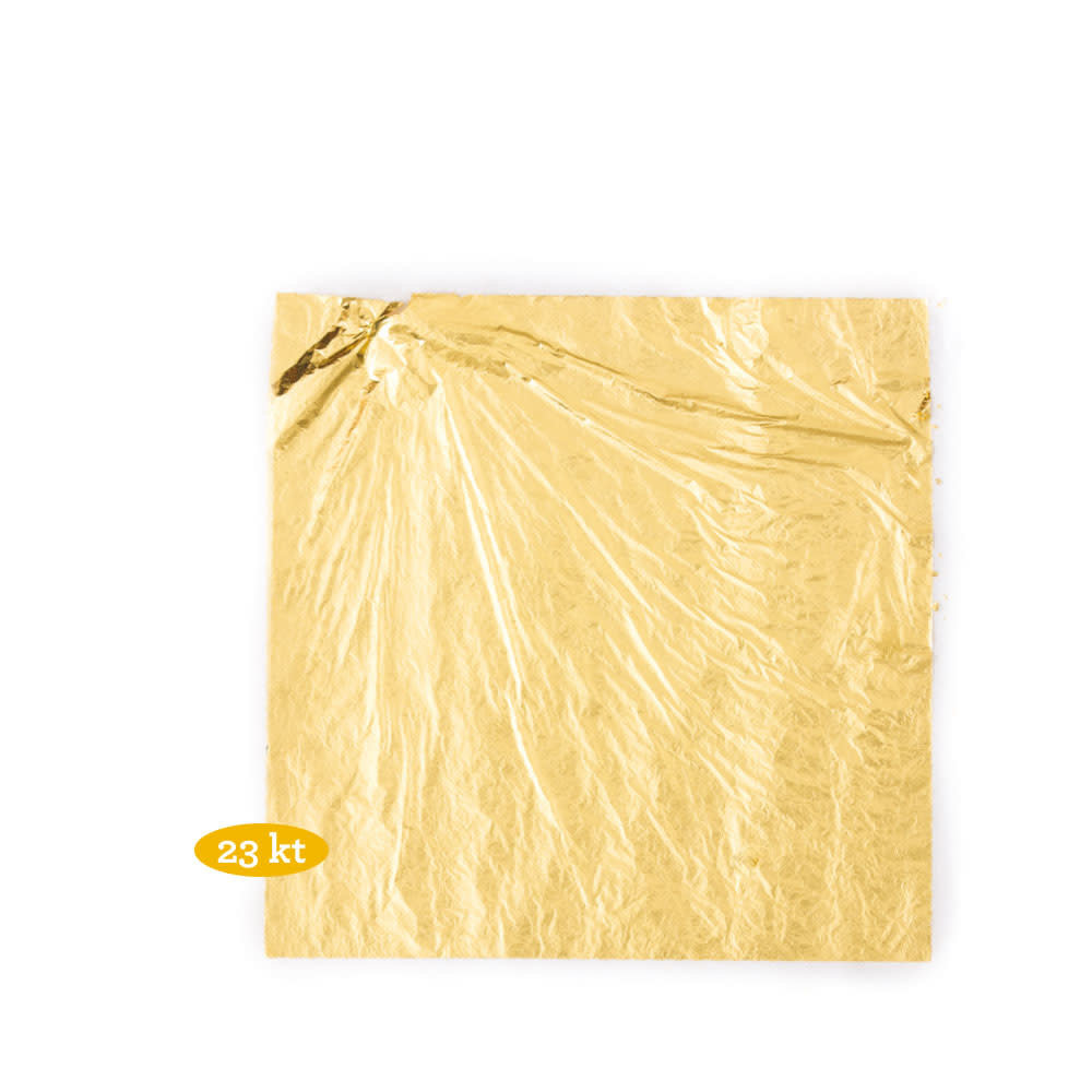 Decora Edible 23 kt gold leaf sheet for decorating, 86 x 86 mm Decora Edible 23 kt gold leaf sheet for decorating, 86 x 86 mm