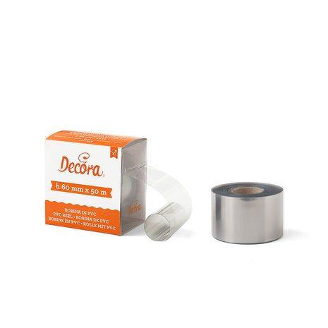 Decora Voedselveilige PVC acetaatstrook voor chocoladeranden en -banden, 6 cm x 50 m