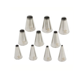 Decora 10 piping nozzles French star 4-18mm Decora 10 piping nozzles French star 4-18mm