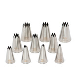 Decora set van 10 spuitmondjes ster 4-18mm Decora set van 10 spuitmondjes ster 4-18mm