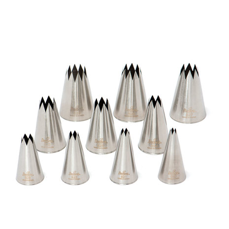 Decora set van 10 spuitmondjes ster 4-18mm