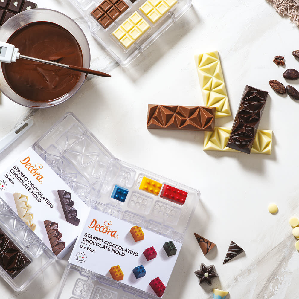 Decora Professionele polycarbonaat chocoladevorm, Serena reep, 5 holtes
