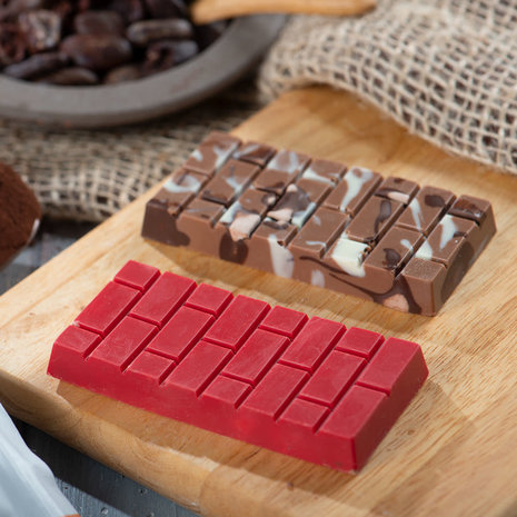 Decora Professional polycarbonate chocolate mold, brick-pattern bar, 4 cavities