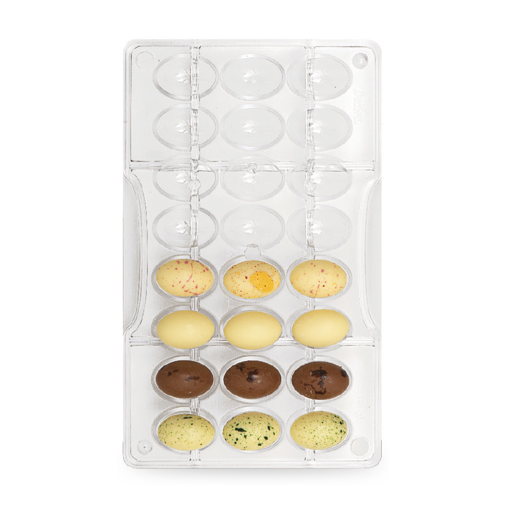 Decora Professionele polycarbonaat chocoladevorm, kleine eitjes, 24 holtes