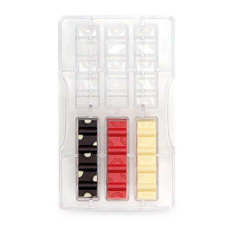 Decora Professional polycarbonate chocolate mold, circle bar, 6 cavities