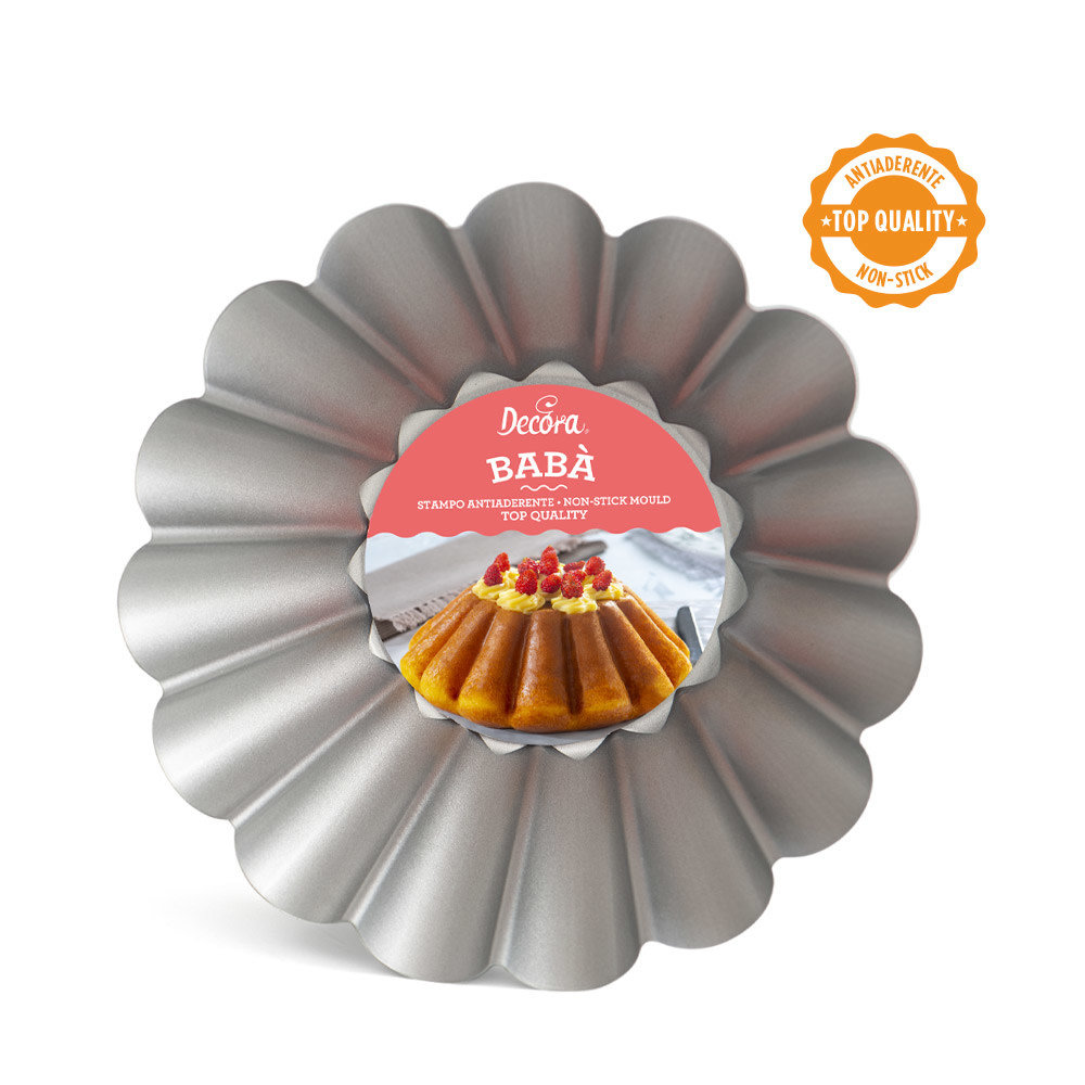Decora High-quality non-stick steel baba and pudding mold, large, 24 cm Decora High-quality non-stick steel baba and pudding mold, large, 24 cm