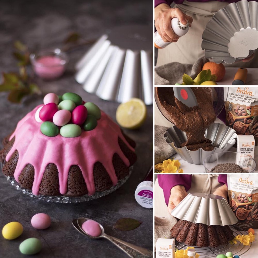 Decora High-quality non-stick steel baba and pudding mold, large, 24 cm Decora High-quality non-stick steel baba and pudding mold, large, 24 cm