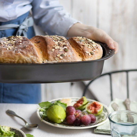 Decora Non-stick steel bread pan with stackable handles, 37 x 20 x 7 cm Decora Non-stick steel bread pan with stackable handles, 37 x 20 x 7 cm
