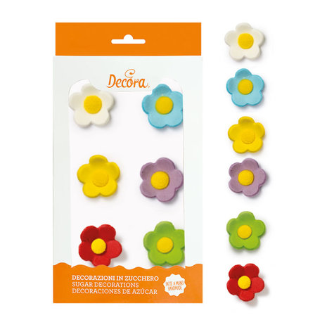 Decora eetbare suikerbloemen 3 cm, 6 stuks